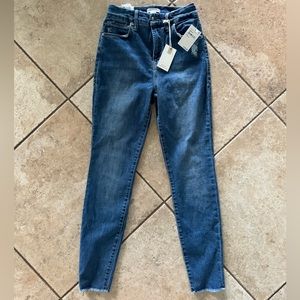 Good American Size 4 - Good Waist Raw Edge Ankle Skinny Jeans